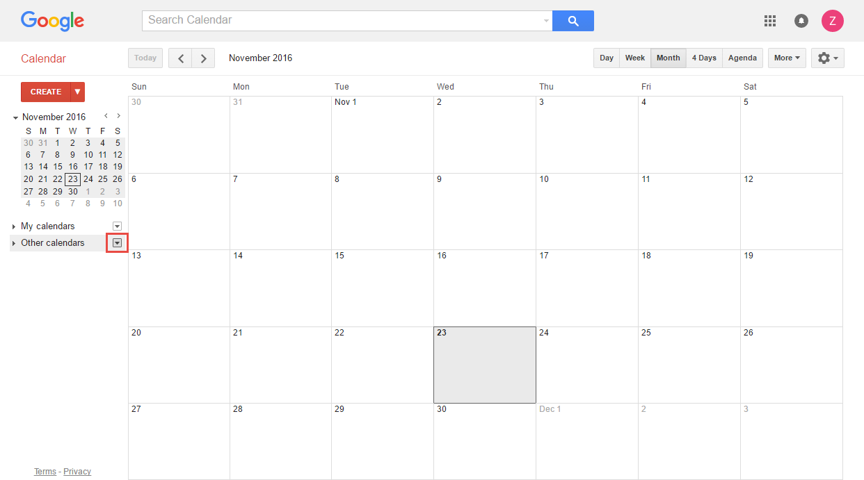 How do I subscribe to the calendar with Google Calendar